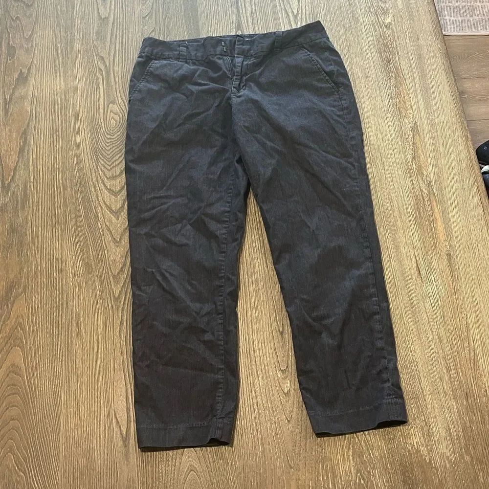 Tommy Hilfiger Carpi Cropped Pant High Rise Straight Leg Pull-On Navy Blue 6
